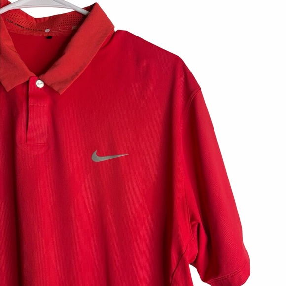 Nike Tiger Woods Collection Dri-Fit Polo Shirt Red Men’s Large Golf - Picture 3 of 6